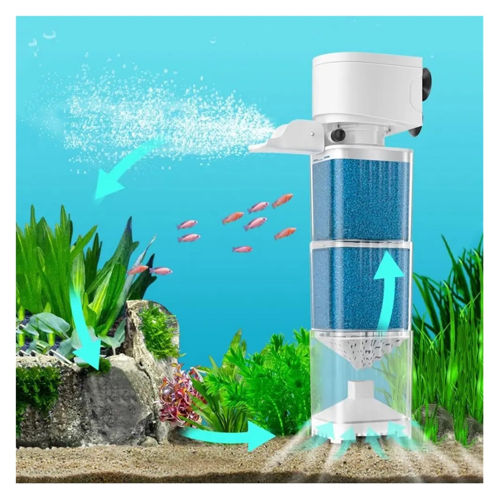 Aquarium-Innenfilter, 35 W, stumm, Aquarium, Tauchfilter, Kunststoff, integrierte Wasserreinigung, abnehmbare Umwälzpumpe, Sauerstoffversorgung