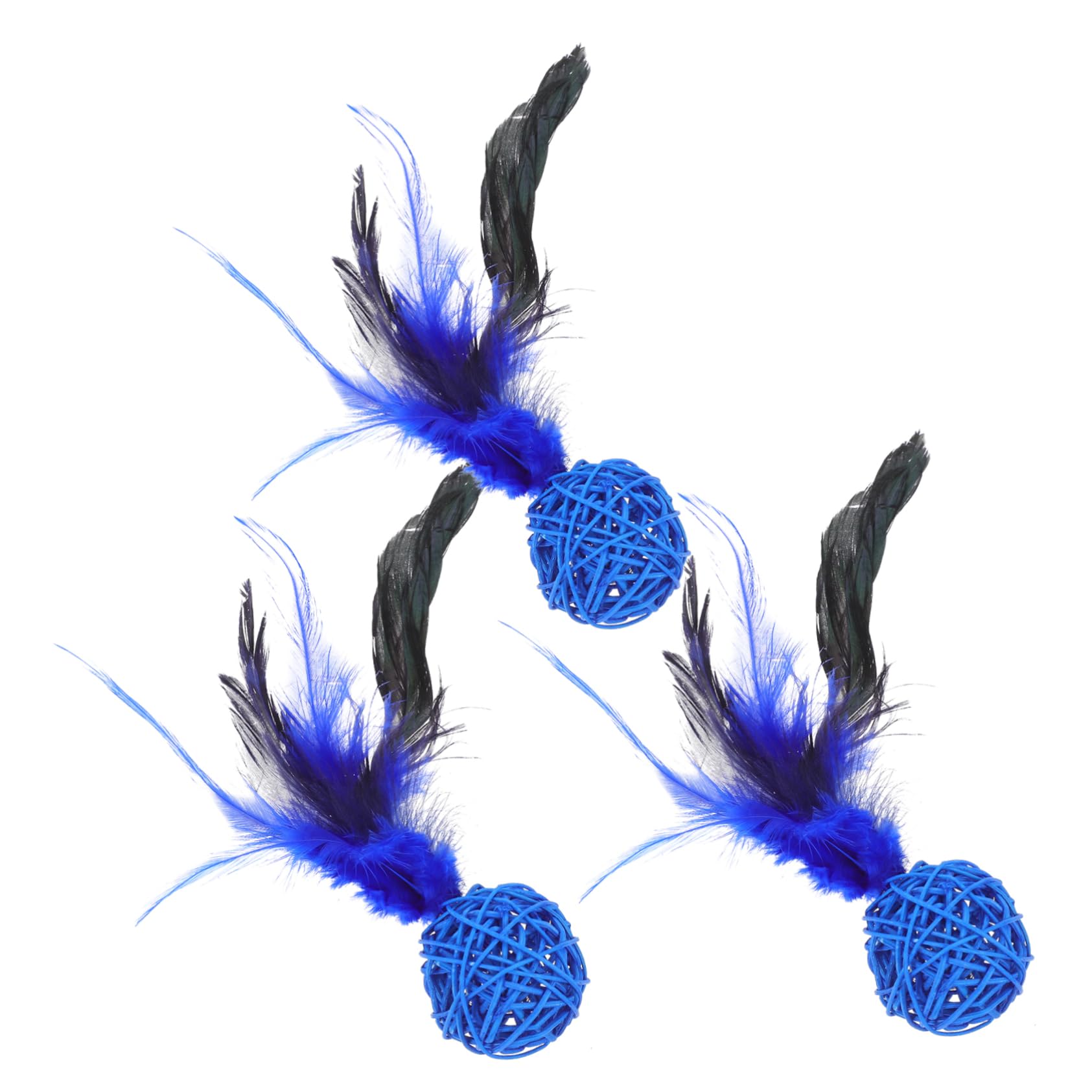 GRIRIW Pack Cat Feather Toys Set Interactive Plush Kitten Toy for Indoor Cats Stimulating Educational Decorative for Home or Office