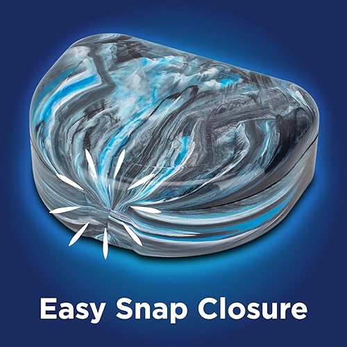 Miniatura 3 de Estuches de retención de ortodoncia de mármol Practicon, estuche alineador ortodóntico, soporte para protector bucal (paquete de 3) (Medianoche)