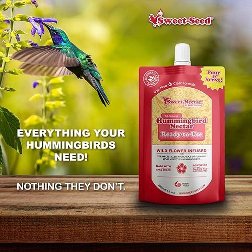Miniatura 5 de Paquete de 2 néctar de colibrí, (8.4 onzas), listo para usar, fabricado en los Estados Unidos, prolonga la vida útil del néctar para comederos de