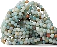 Vista 70 de 60 cuentas redondas sueltas de piedra dálmata natural de 0.236 pulgadas (0.236 in) para hacer joyas, hallazgos de bricolaje, 1 hebra de 15 pulgadas