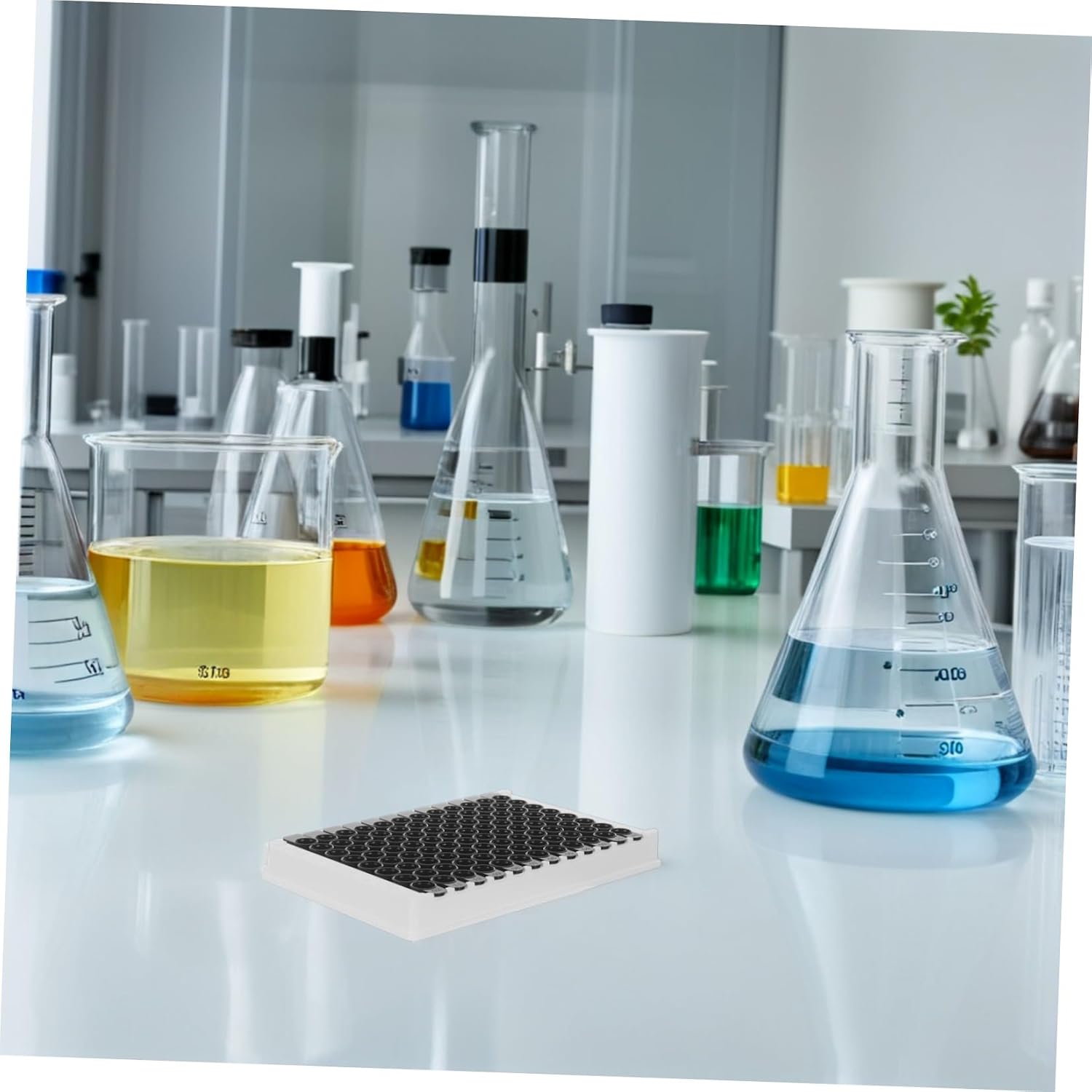 Detachable 96-Well Medium Binding Elisa Plate Black Bottom Microplate 360μl Per Well for Chemical Analysis and Fluorescence Detection Suitable for Microplate Readers