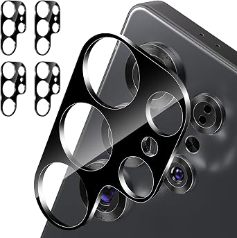 imluckies 4 Packs for Samsung Galaxy S25 Ultra Camera Lens Protector Tempered Glass, 9H Anti-Scratch & HD Clear, Strong Adsorption Case-Friendly for S25Ultra, Black