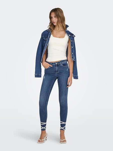 ONLY Female Skinny Jeans ONLWAUW Mittlere Taille Skinny Fit Jeans - 2