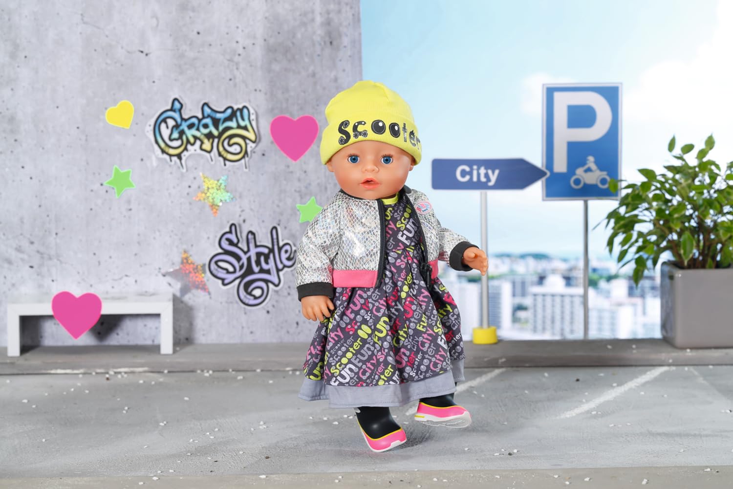 BABY Born E-Scooter Outfit - Trendiges Puppenkleid Mit Jacke