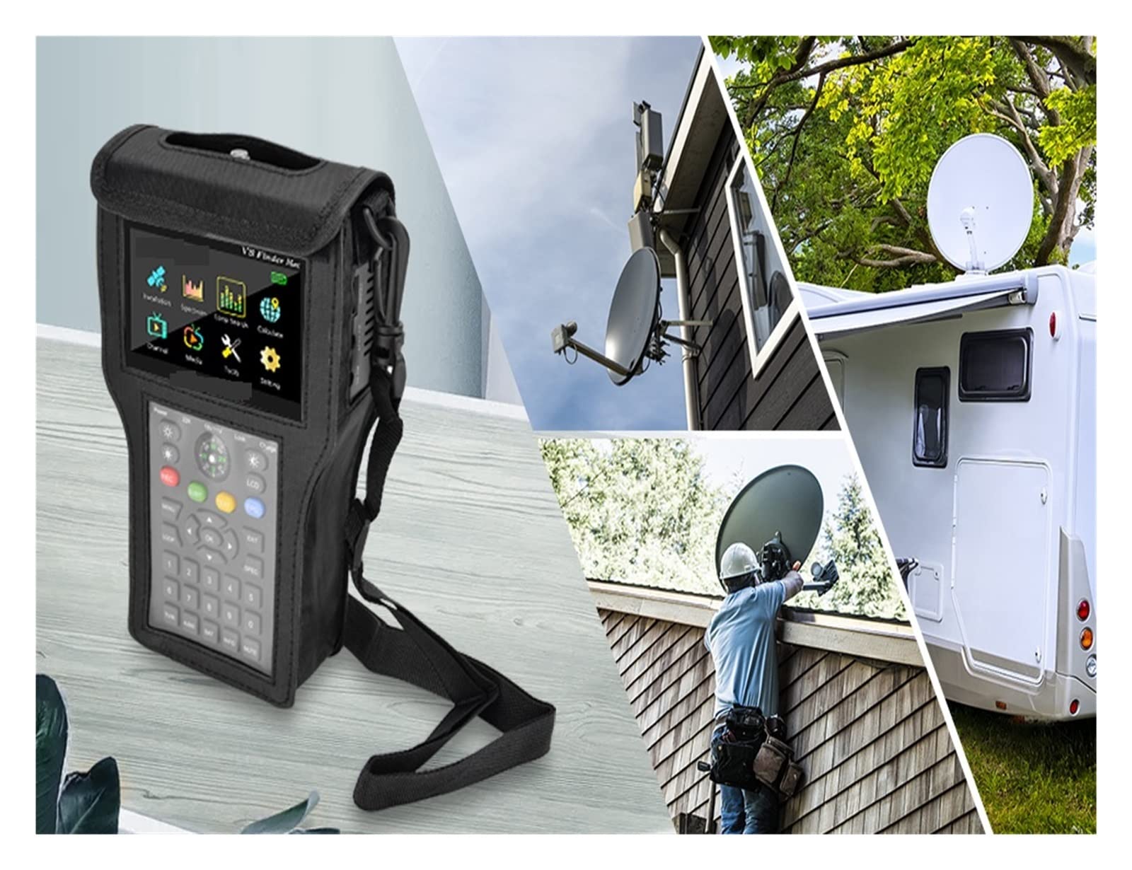 Buscador de satélite, V8 Finder Max Satellite Signal Finder DVB-S/S2/S2X H.265 Localizador de satélite 4,3 pulgadas 1080p Acm Vs V8 Finder 2/pro(Blauw)
