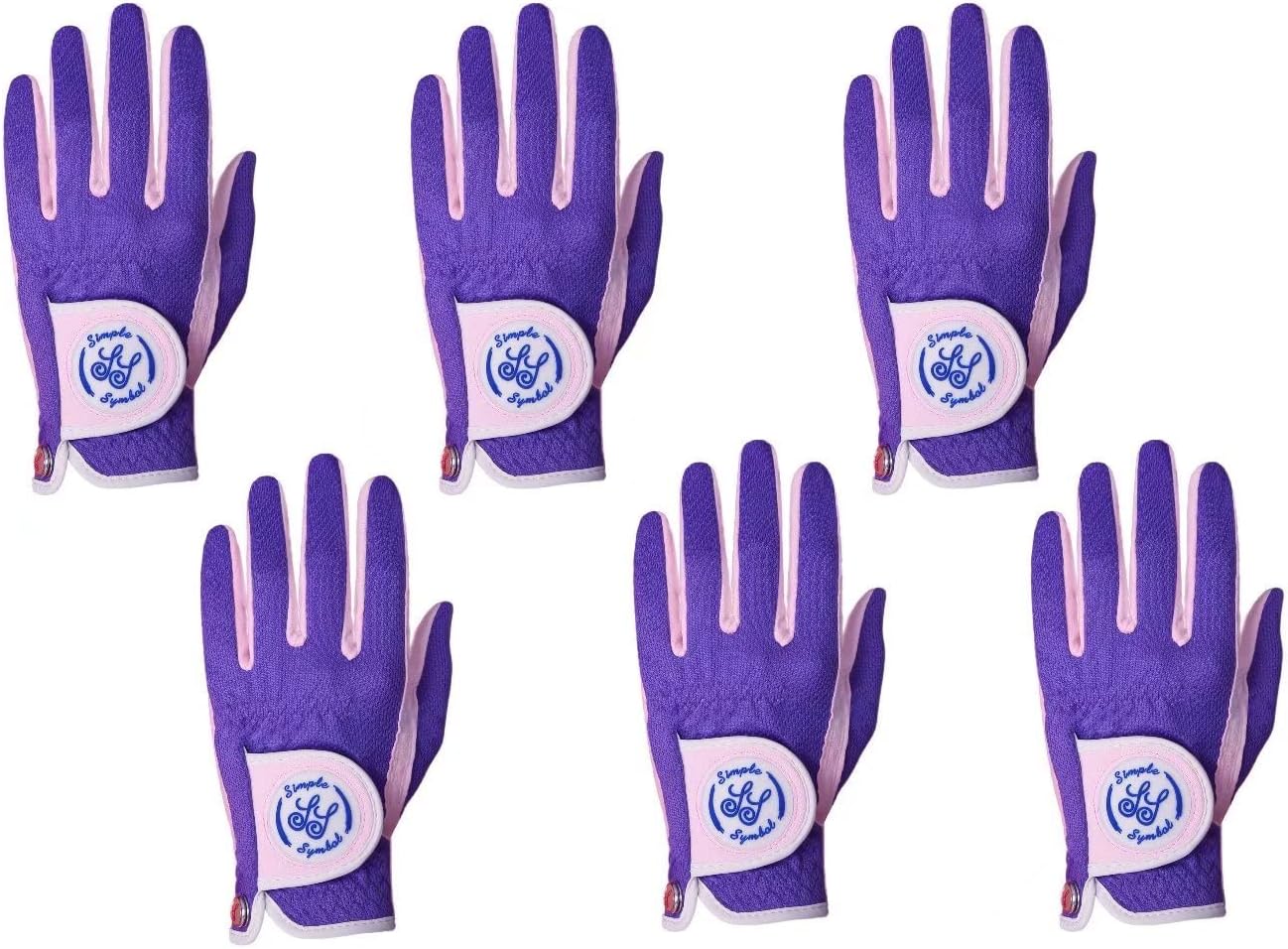 Women's RainGrip Golf Glove,Hot Wet Weather Comfort,Six Pack (Six Left Hand Or Six Right Hand) Four Colors,Pink/Purple/White/Green, Left Hand Right Hand(Purple,M,Left)