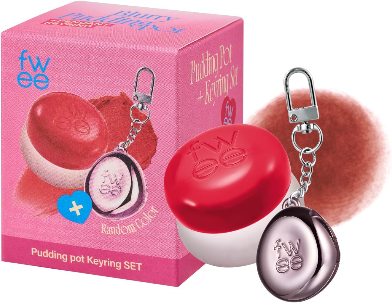 fweeBlurry Pudding Pot + Keychain SET | Airbrushed Blush & Lip, Buildable Pigment, Long-lasting, Lightweight, Easy to Blend, Natural Soft Matte Finish Makeup – Fav (Tanned Brown) | 0.17 oz