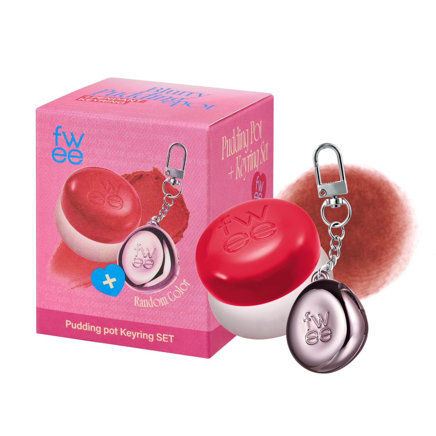 fweeBlurry Pudding Pot + Keychain SET | Airbrushed Blush & Lip, Buildable Pigment, Long-lasting, Lightweight, Easy to Blend, Natural Soft Matte Finish Makeup – Fav (Tanned Brown) | 0.17 oz