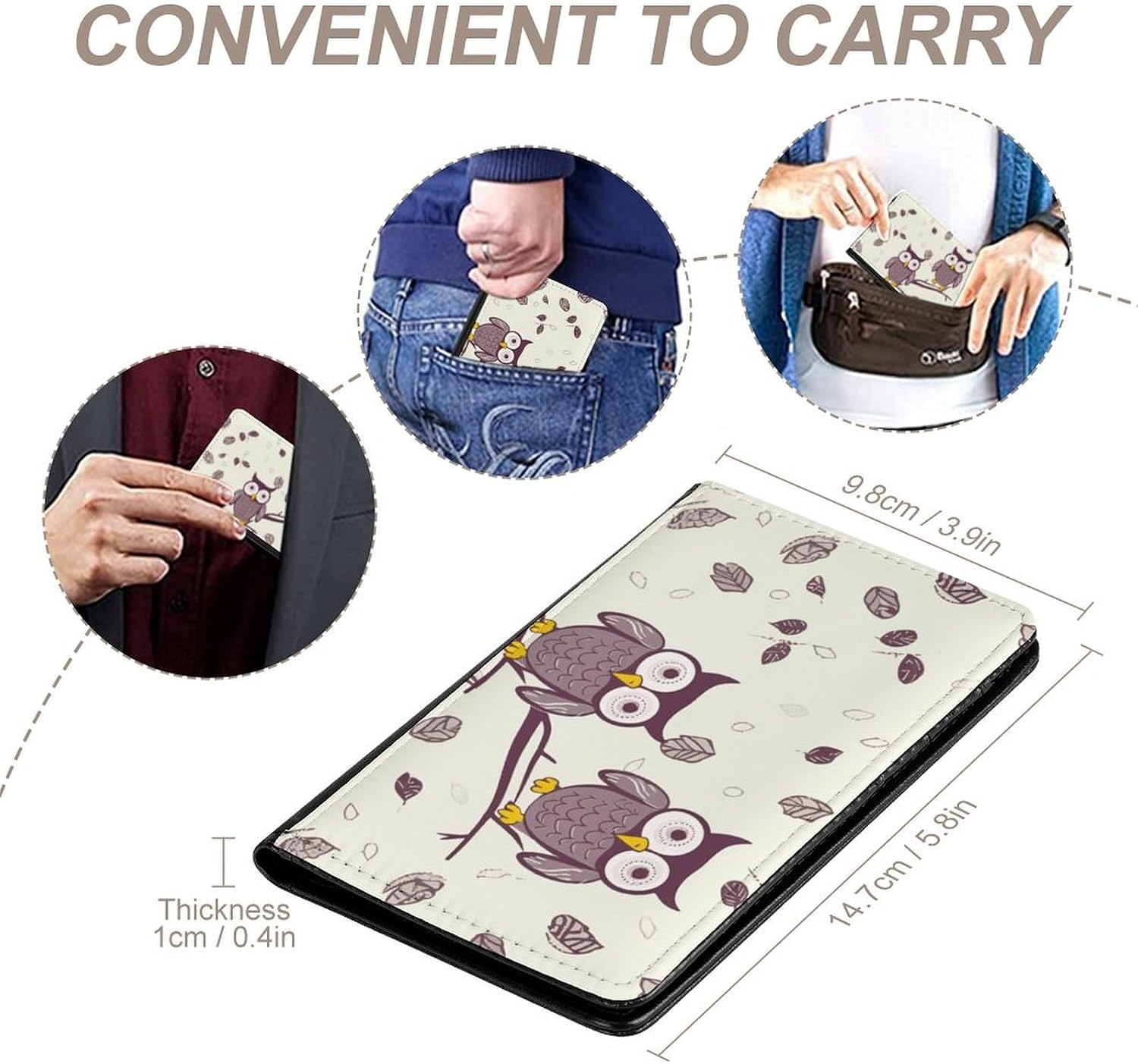 Passport Holder Travel Accessories Owl Tree Branches Waterproof Passport Travel Wallet with Card Slots for Women Men