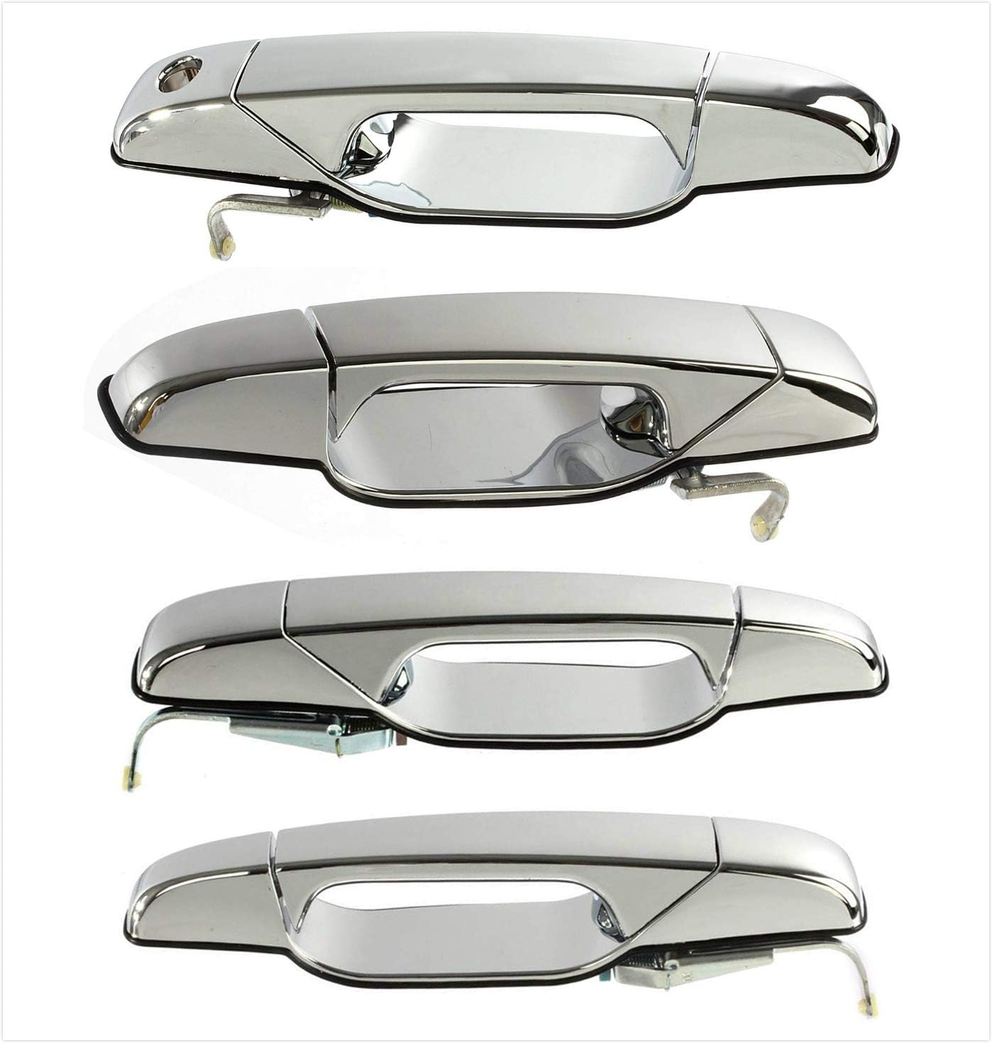 Eynpire 8519 Exterior Front & Rear Chrome Door Handle Compatible with Select 2007-2013 Cadillac Chevrolet GMC Models - Set of 4