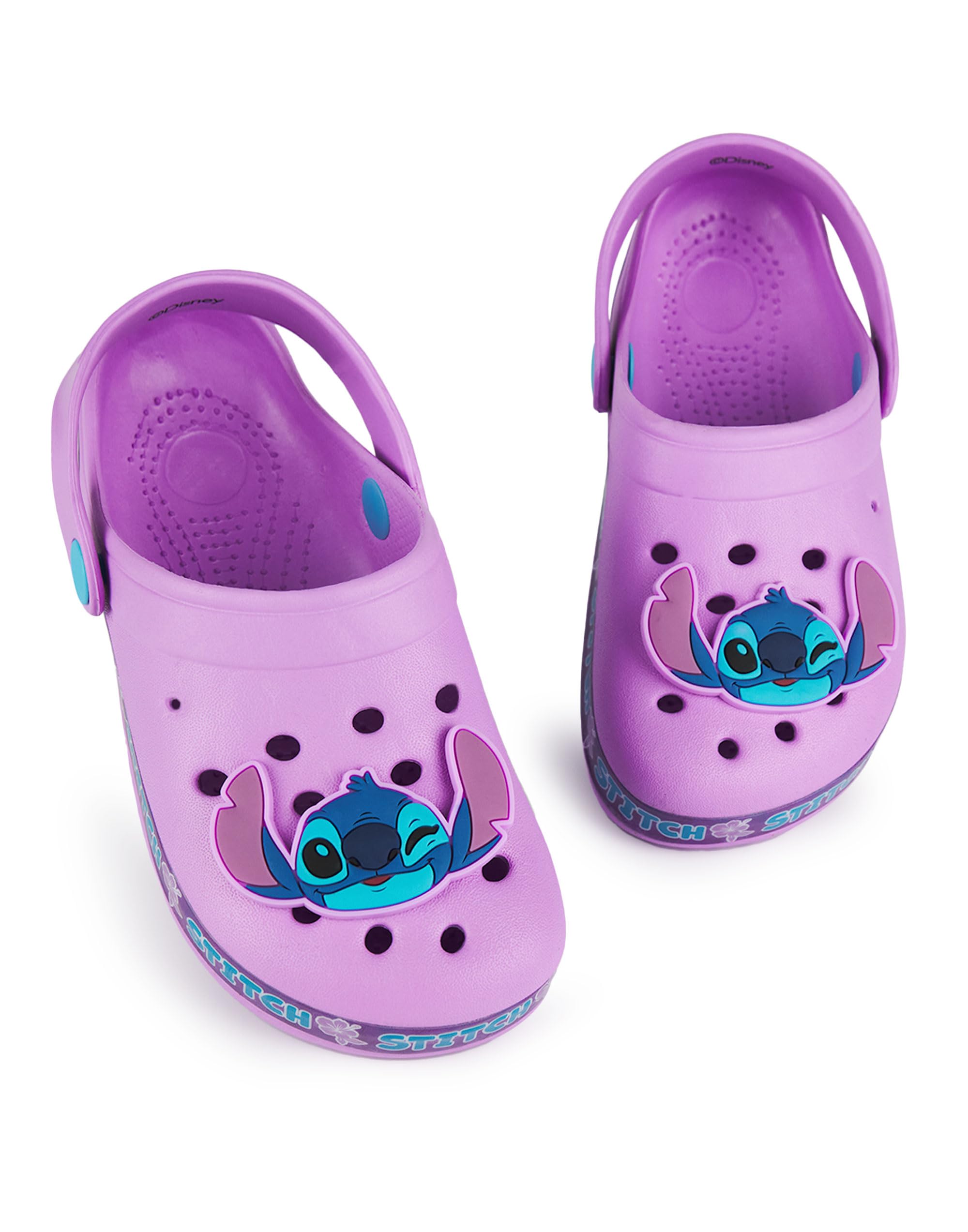 Disney Sabots Lilo & Stitch pour Filles | Chaussures Enfant à Enfiler avec Breloques Stitch Roses | Sandales/Mules d'intérieur et d'extérieur à l'effigie du Personnage, avec Bride Ajustable