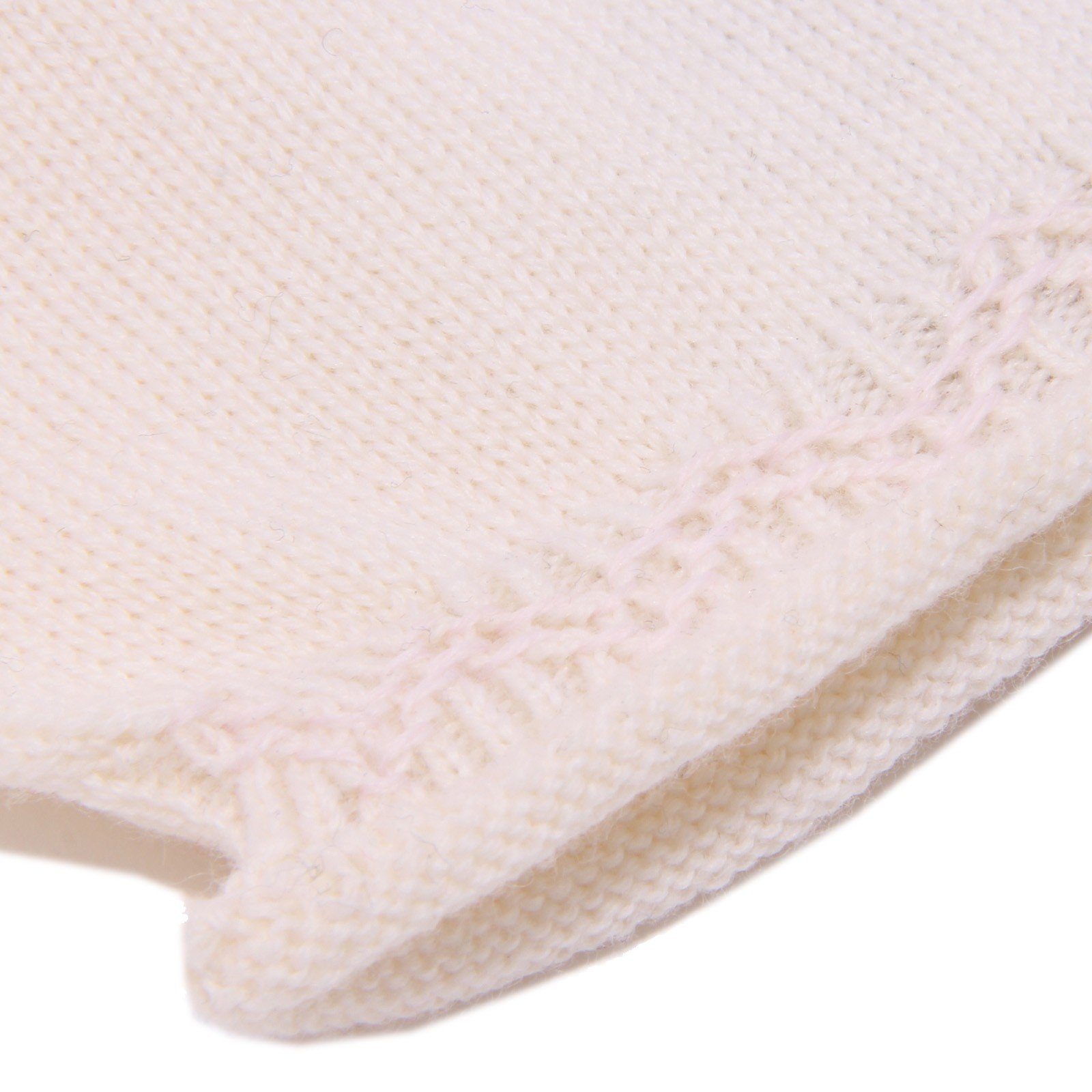 BABY T. 4423U cuffia bimba neonato lana avorio wool newborn hat kid girl