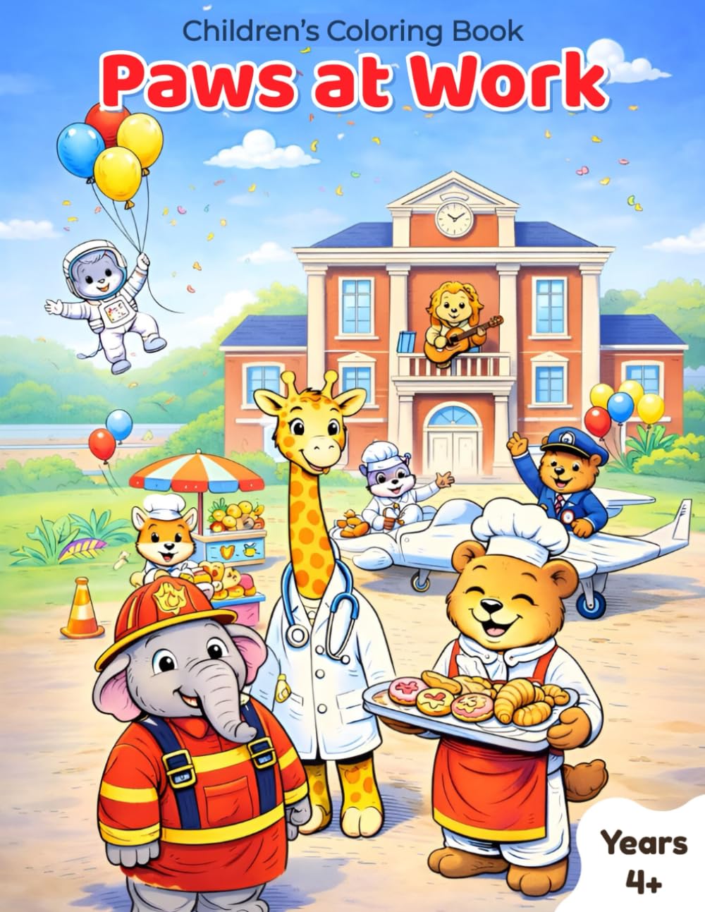 Paws at Work: Cute Animals Doing Different Jobs | Easy and Fun Coloring Pages for Boys and Girls