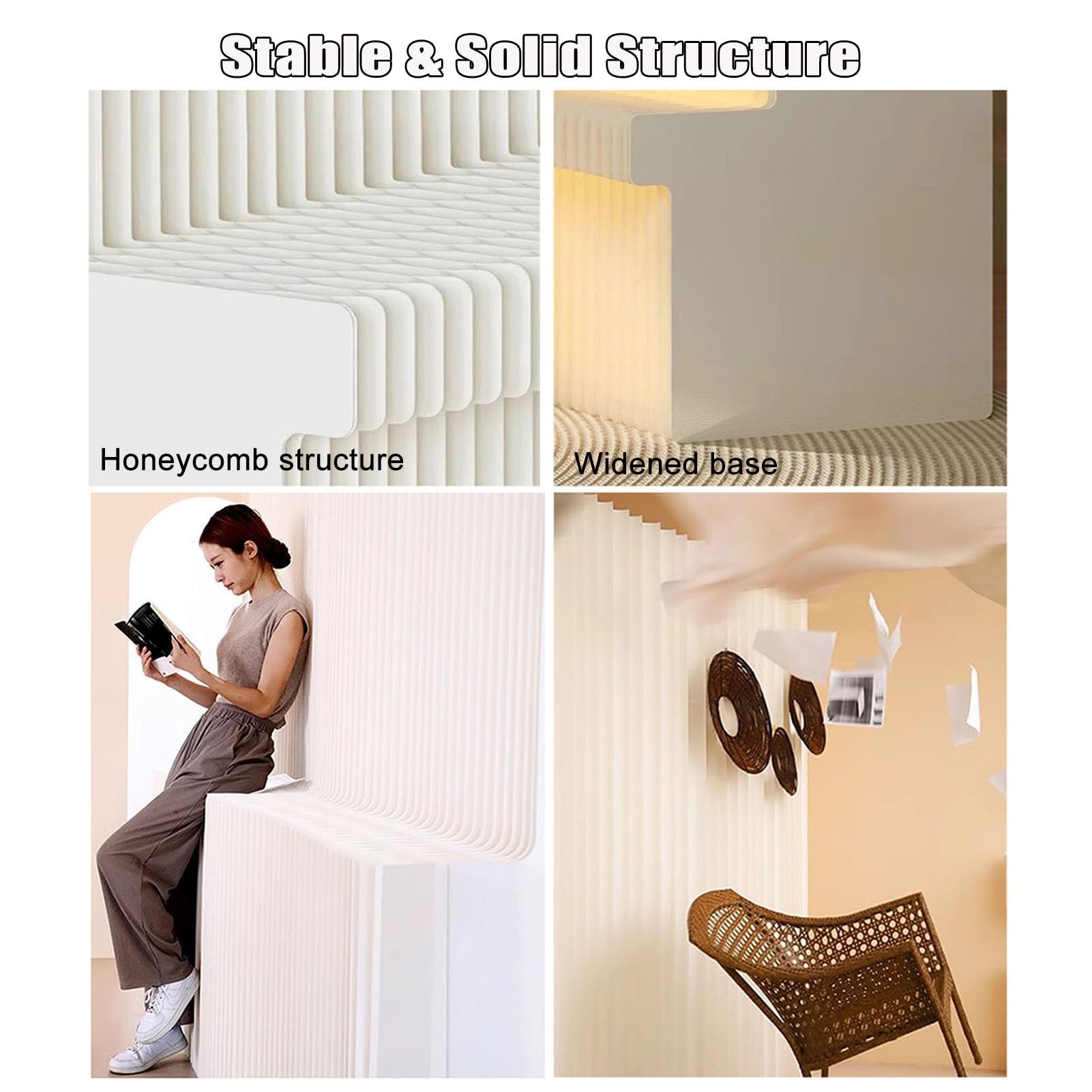 Rideaux de séparation de pièce, cloison Murale en Papier Pliable avec étagères, épaisseur renforcée pour Plus d'intimité, idéale pour Le Salon, la Chambre ou Le Bureau (5 m x 1,8 m