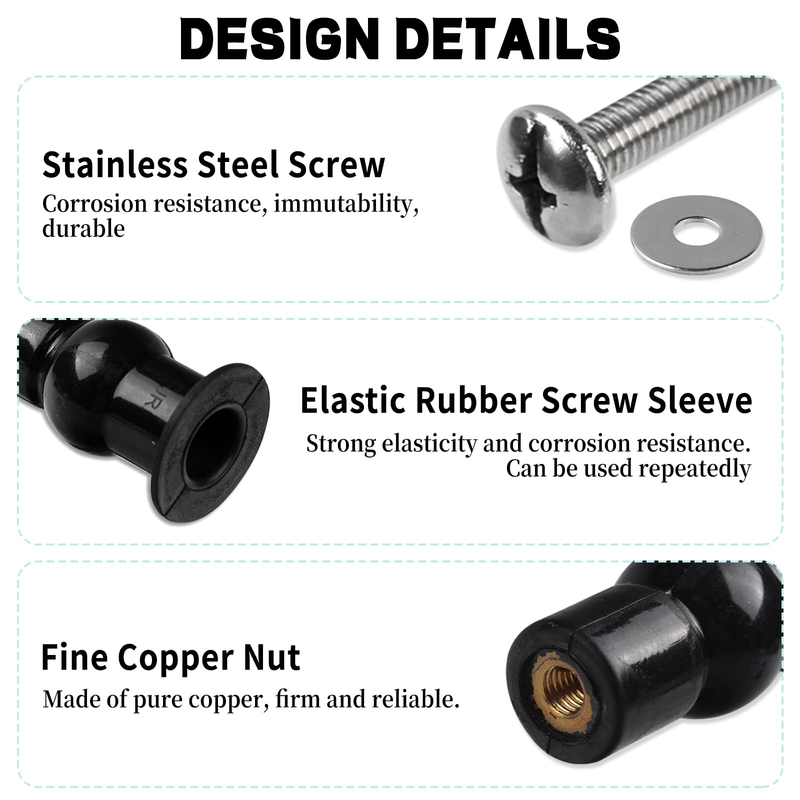 Stainless Steel Hinge Fixing Kit Replacements,Toilet Seat Fittings Fixings, Replacement Hinge with Fittings and Repair Parts, Enhanced Durability Back Replacement Hinge for Toilet (Upgraded Version) - Image 4