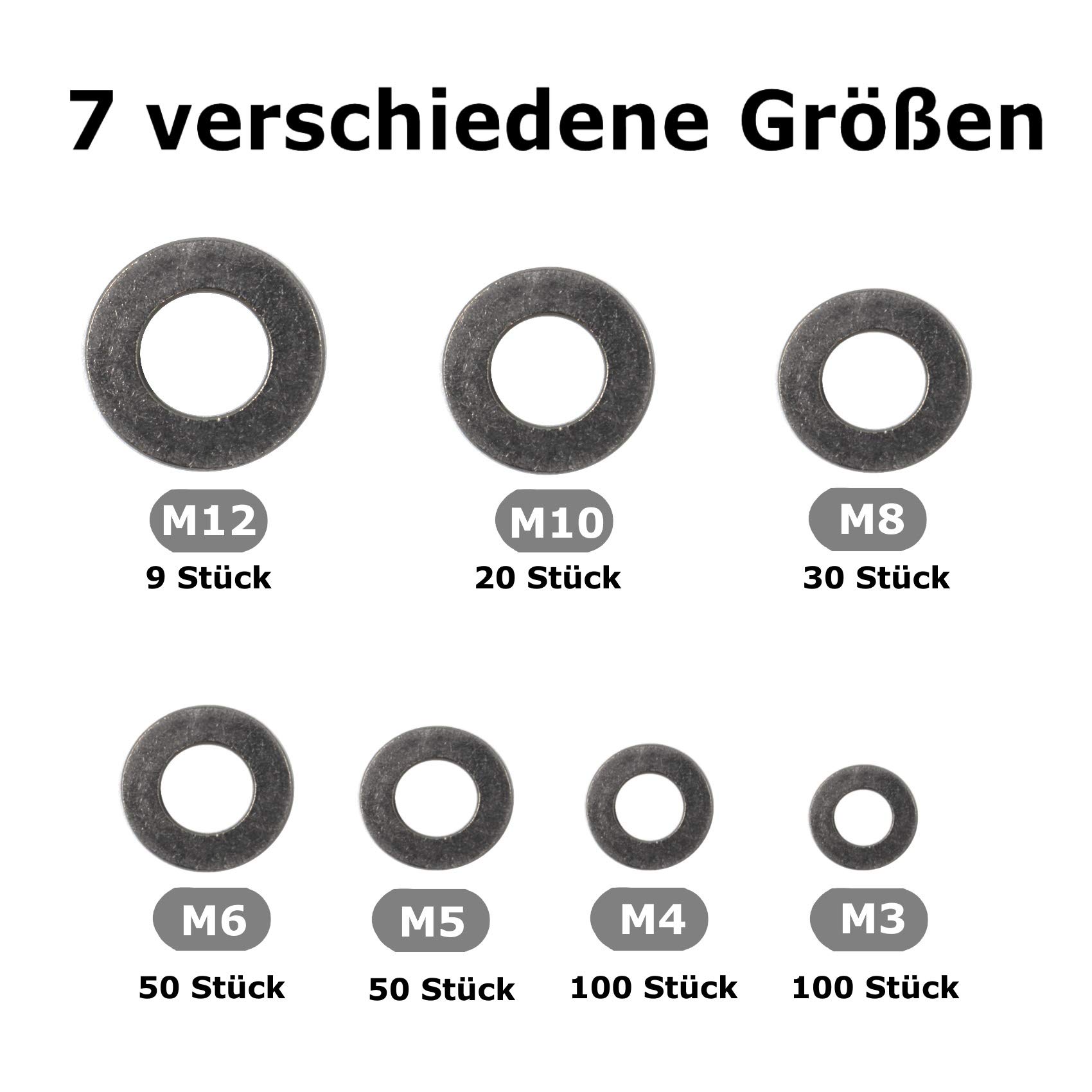 Set Di 900 Rondelle In Acciaio Inox, Rondelle Piatte, Rondelle Piatte