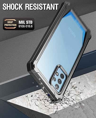 Miniatura 5 de Poetic Guardian - Funda compatible con Galaxy A72, protector de pantalla integrado que funciona con identificación de huellas dactilares, funda