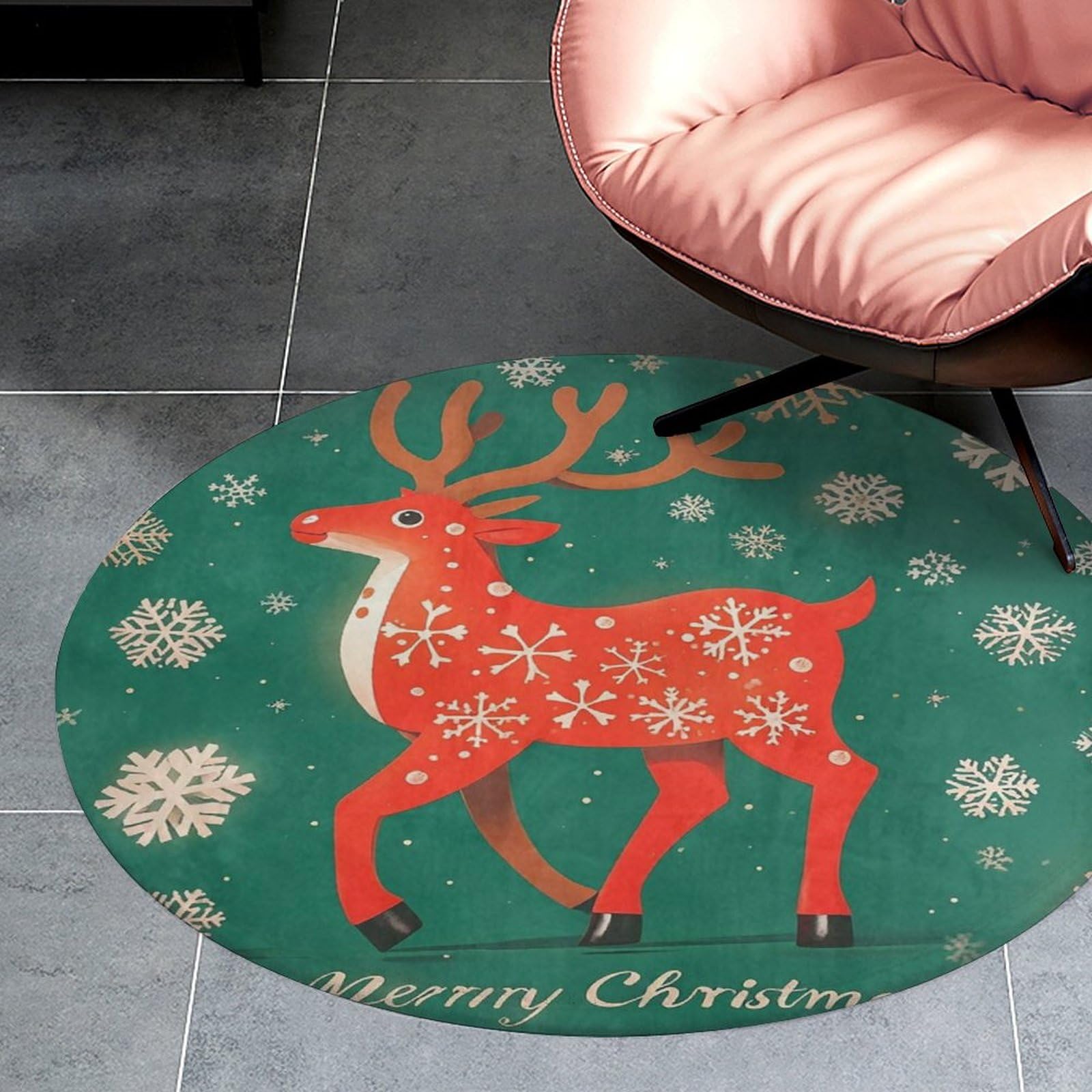 Paillasson de 90 cm cerf de Noël pour entrée et salon chaleureux