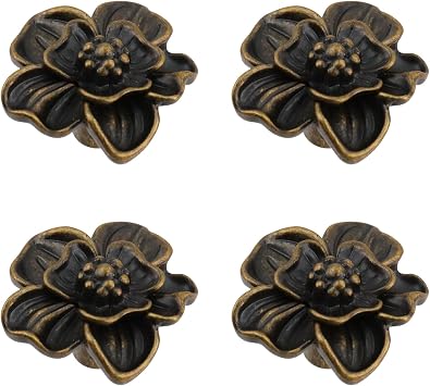 Bitray Rose Pulls Cabinet Knobs Flower Drawer Knobs Pull Handles for Closet