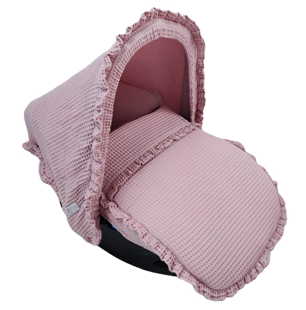 Saco funda universal grupo 0 + capota - Piqué Gofre - Waffle Rosa Maquillaje