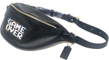 Coach Fanny Waist Pack Belt Bag en cuero Pebble w/Pac-Man Game Over, Negro  : Ropa, Zapatos y Joyería - Amazon.com