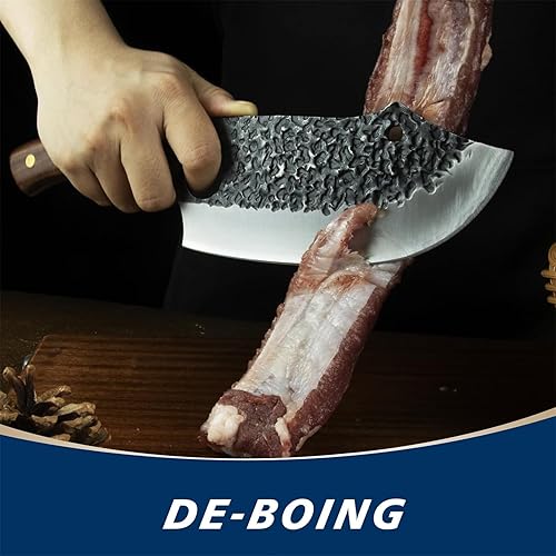 Miniatura 8 de ANLJNCC Cuchillo de carnicero para cortar carne con funda, cuchillo profesional para picar huesos, cuchillo de chef de mango completo, cuchillo