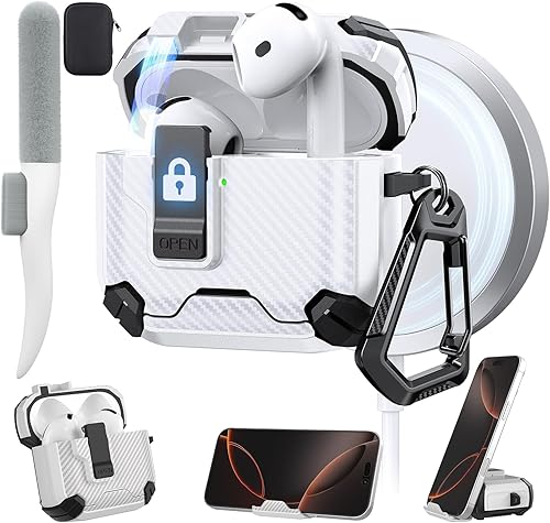 Vista 39 de Maxjoy Funda para AirPods Pro 3 2025 con bloqueo automático MagSafe, compatible con Apple AirPod Pro de 3ª