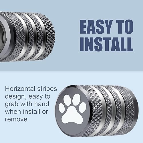 Vista 165 de Cubierta de tapón de válvula para neumático Paquete de 5 tapas de aire de metal, forro de plástico, resiste la corrosión, contra fugas, de rock and