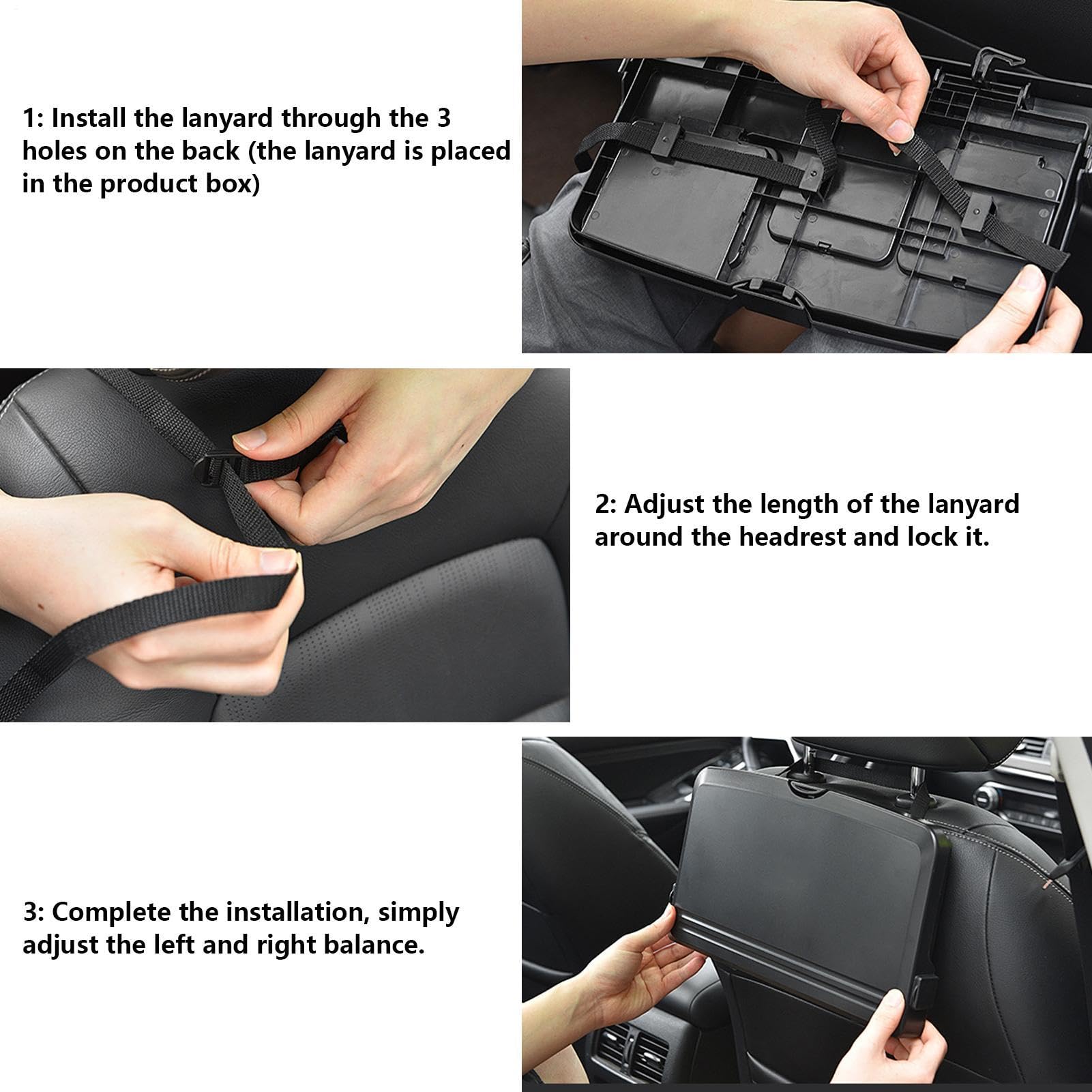 Tavolino Pieghevole per Auto con Porta Bevande - Organizer per Sedili Posteriori, Tavolo da Pranzo Multifunzione con Supporto Telefono, per Mangiare, Bere, Bambini e Scrivania