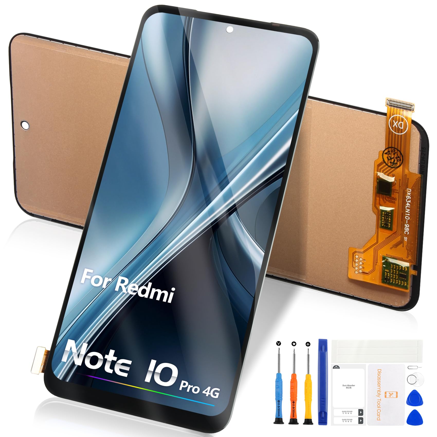 Reparo LCD Schermo per Xiaomi Redmi Note 10 PRO/Note 10 PRO Max Schermo di Ricambio per Redmi Note 10 PRO LCD Display Touch Screen Digitizer Vetro Full Assemblaggio M2101K6G M2101K6R