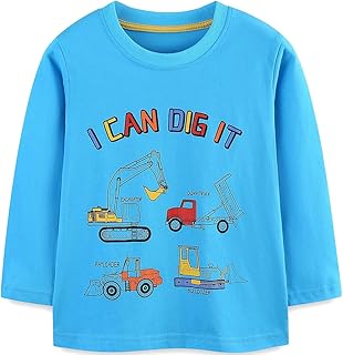 Sponsored You’re seeing this ad based on the product’s relevance to your search query.Learn more about this advertisement EULLA Children's Boys' Long-Sleeved Cotton Autumn Winter T-Shirt Dinosaur Digger Rockets Car Plane Football Tops for 2-7 Years 92 98 104 110 116 122
