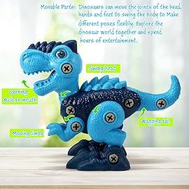Dinosaur STEM Toys for Kids 3-5, Take Apart Dinosaur Toys with Electric Drill, Educational Building Toy & Construction Set, DIY Christmas Birthday Gifts for 3 4 5 6 7 8 Years Old Boys and Girls