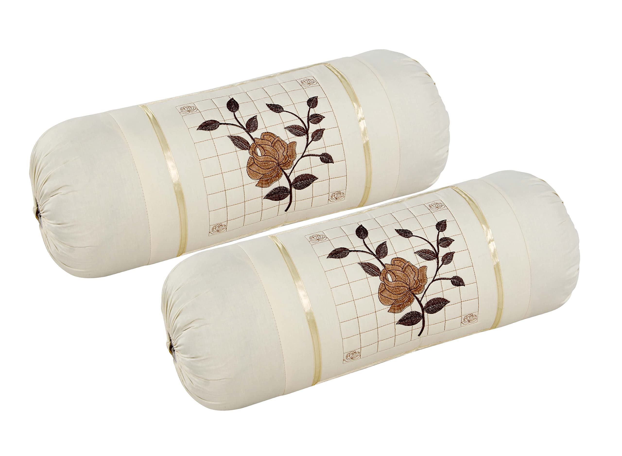 Soft & Luxurious embodied Cotton Bolster Cover- Set of 2, 16"x32" (Skin)-image-21