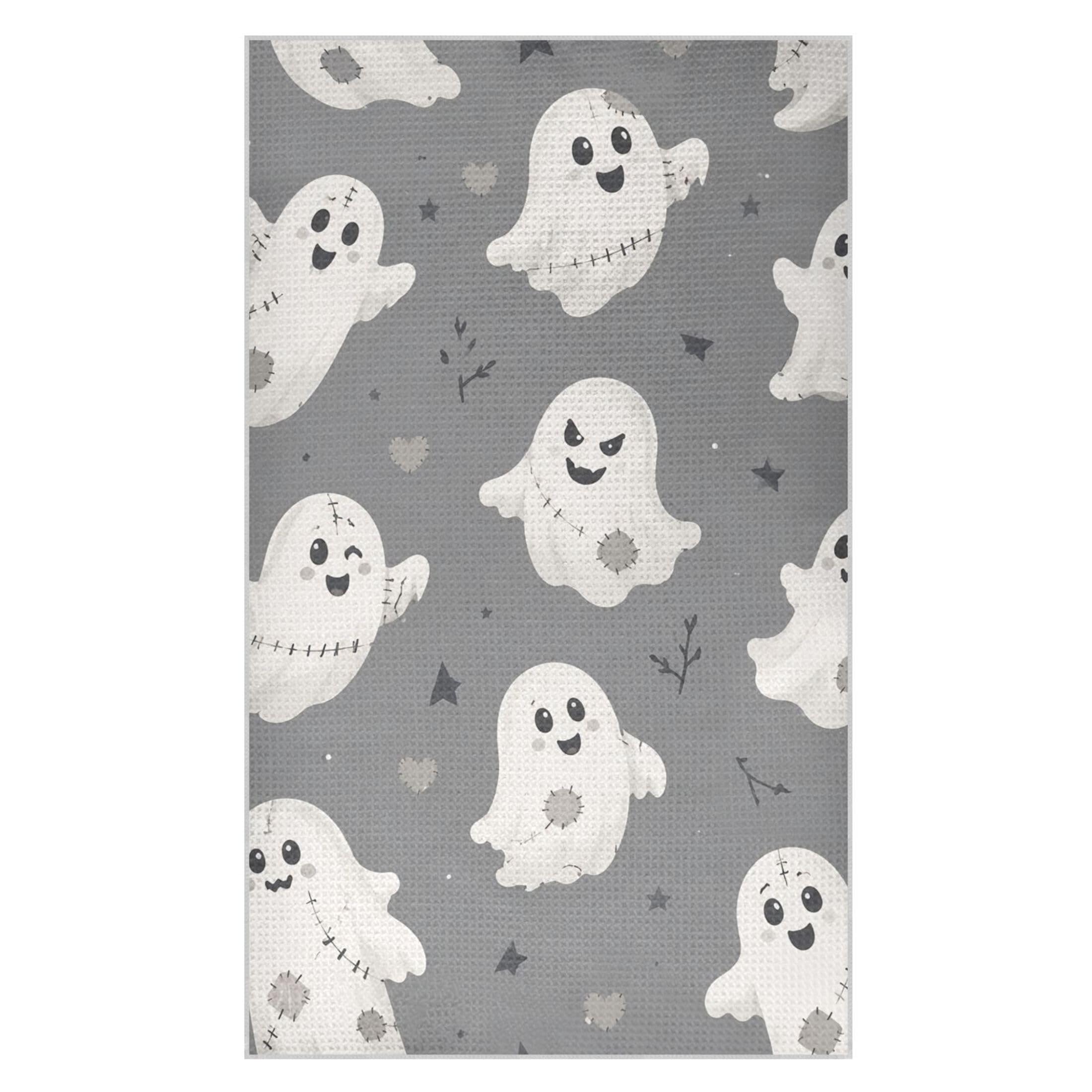 Kutsu Ghosts Waffle Weave Kitchen Towels Absorbent Quick Drying Dish Towels for Kitchen, Decorative Tea Towel, 18x30 in