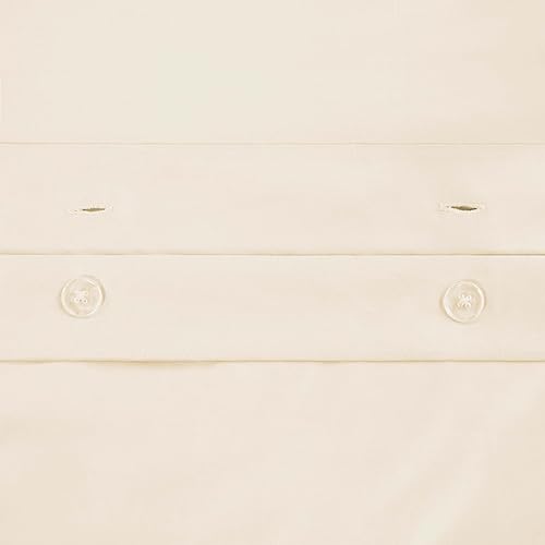 Miniatura 5 de Set de fundas para cobertor de 2 unidades, tamaño twin, una sola capa, sólido, de grapa larga de algodón peinado.