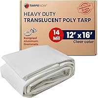Vista 19 de Tarps Now - Lona de polietileno translúcida de 6 x 8 pies, cubierta impermeable resistente de 14 milésimas de pulgada de pulgada de diámetro, lona