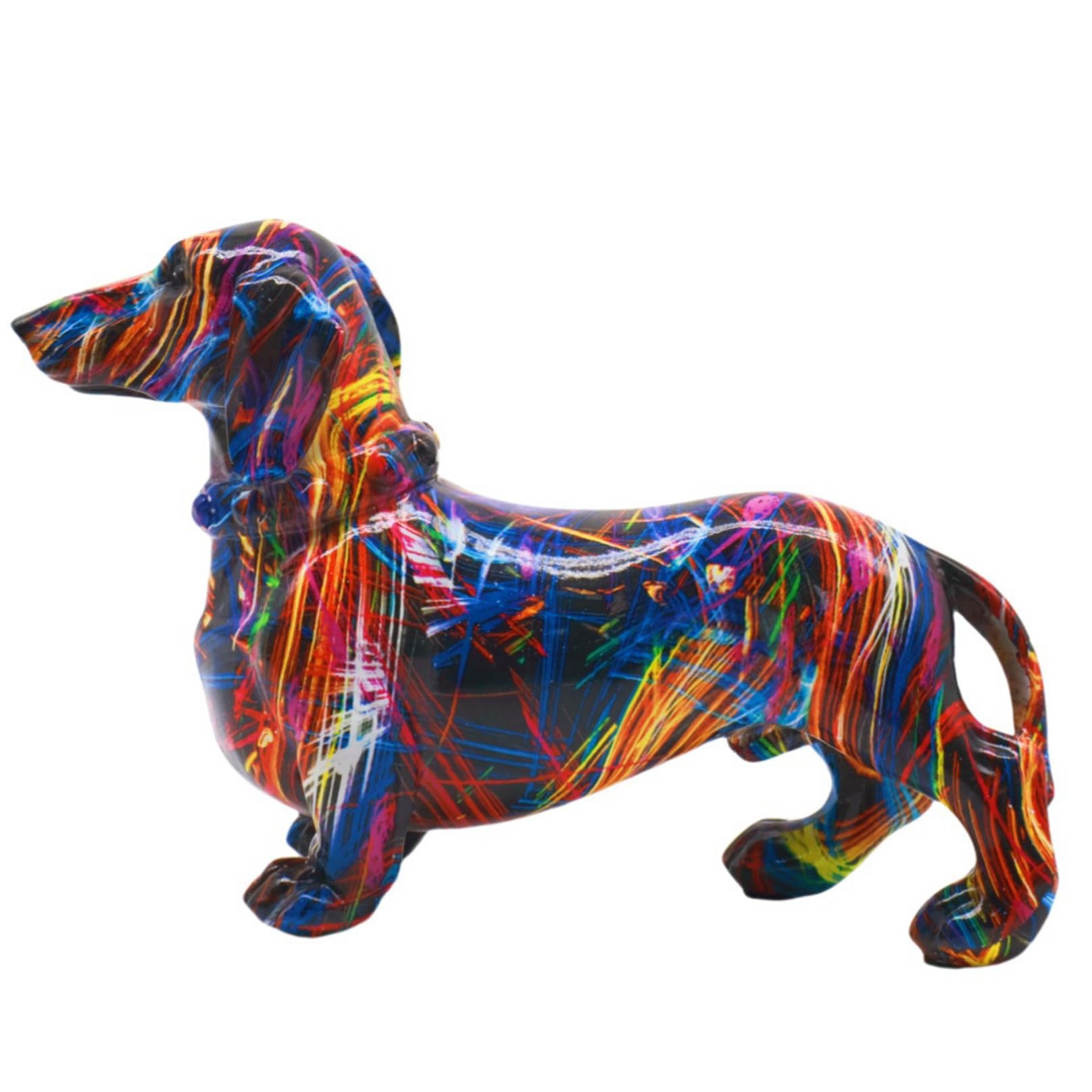 Hbbgdiy Assorted Color Dachshund Figurines Resin Dog Statue Colorful Decorative Dachshund Ornament For Home Shelf Desk Office Display Cute Animal Sculpture For Dog Lovers