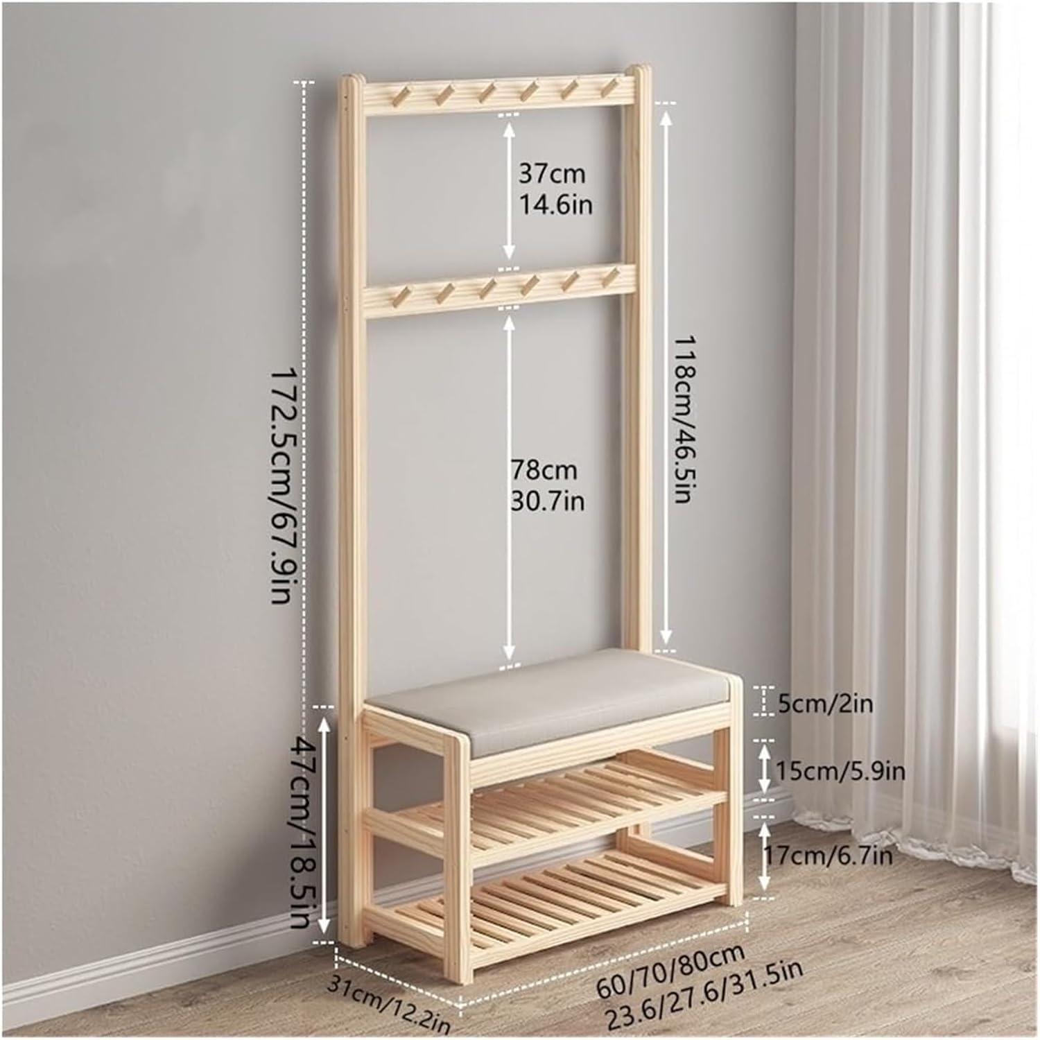 Benches Garden Bench Outdoor Patio Seating Backless Park Chair Lawn Path Slatted Seats,Multifunctional Upholstered Entryway Bench with Storage, Stylish Hallway Seating for Living Room and Ba