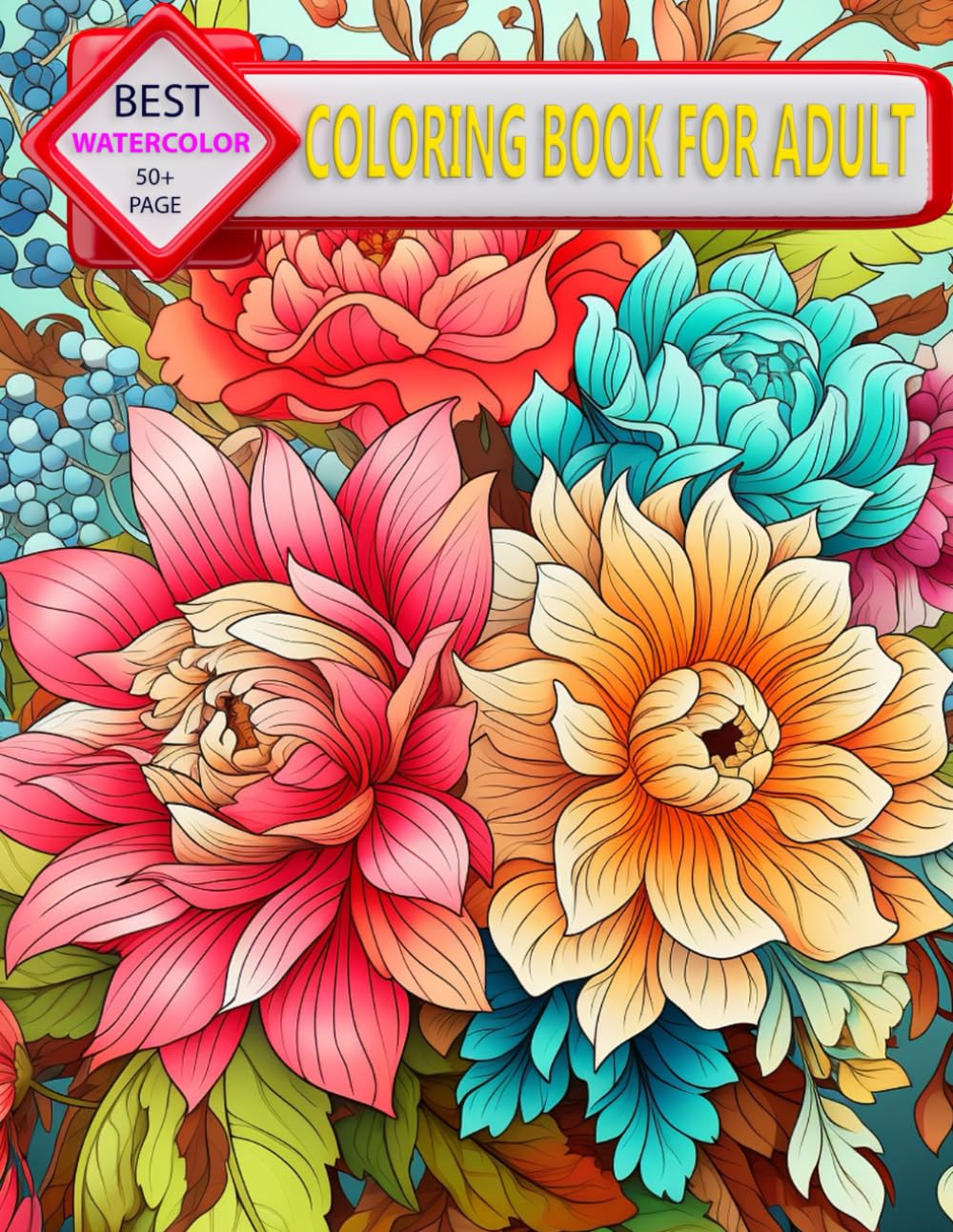 Best Watercolor Coloring Book for Adult Ready to Paint Beginner Botanical Projects