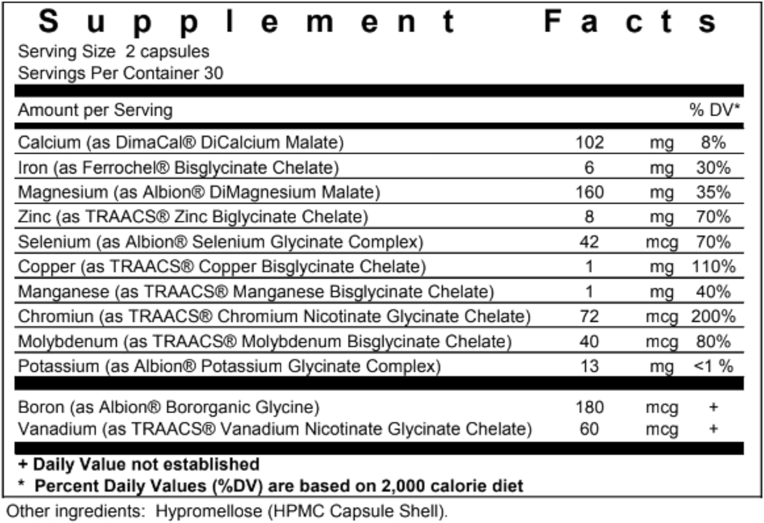 Biopharma Scientific NanoMinerals | Complete Chelated Multi-Mineral Capsules | Calcium, Magnesium, Zinc, Iron, Potassium, Copper, Chromium & More | 30 Servings