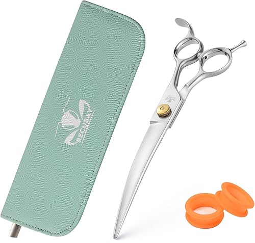 Gold Mantis - Tijeras profesionales para perros, 7.5 pulgadas, tijeras curvadas para todas las razas, herramientas de tijera afiladas y suaves