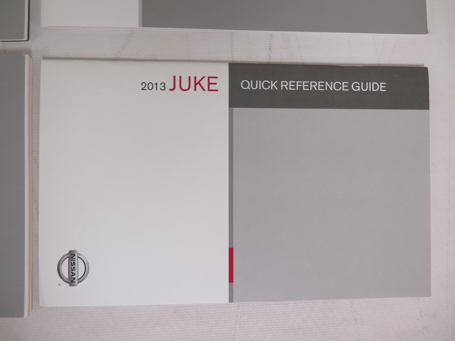 Front cover of the 2013 Nissan Juke Quick Reference Guide