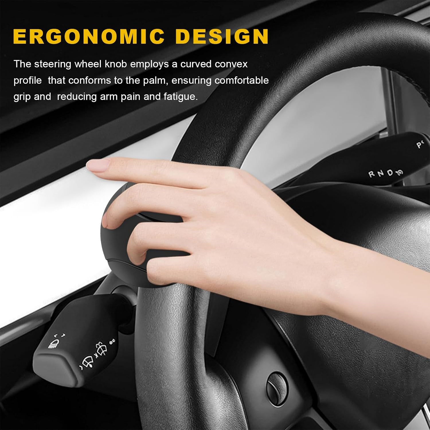 Car Steering Wheel Knob, Non-Slip Silicone Steering Wheel Spinner Driving Turning Assist, 360 Degree Rotation Knob Power Handle for Cars Trucks SUVs, Car Accessories
