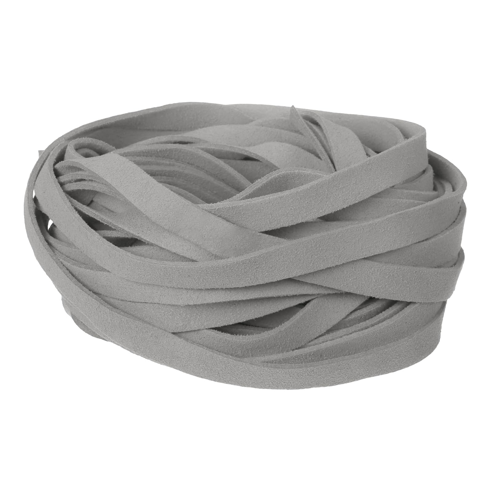 sourcing map 10Pcs 1m x 10mm Flat Leather String Cord, 1.4mm Thick Craft Suede Ribbon Braiding Lacing Strips Thread Rope for DIY Leather Crafts Necklace Bracelet Collars Belts, Silver Gray — image 1