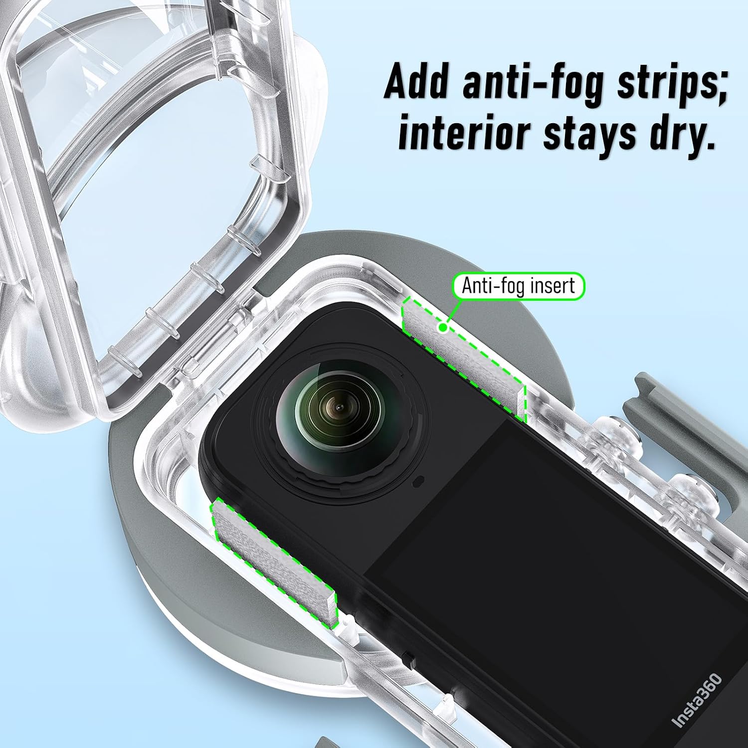 Sea frogs Underwater Waterproof Case for Insta360 X5 Camera, Supports Underwater Shooting at 50m/164ft, Waterproof housing Case for Insta360 X5, Dive case, Suitable for Diving, Surfing, and Swimming