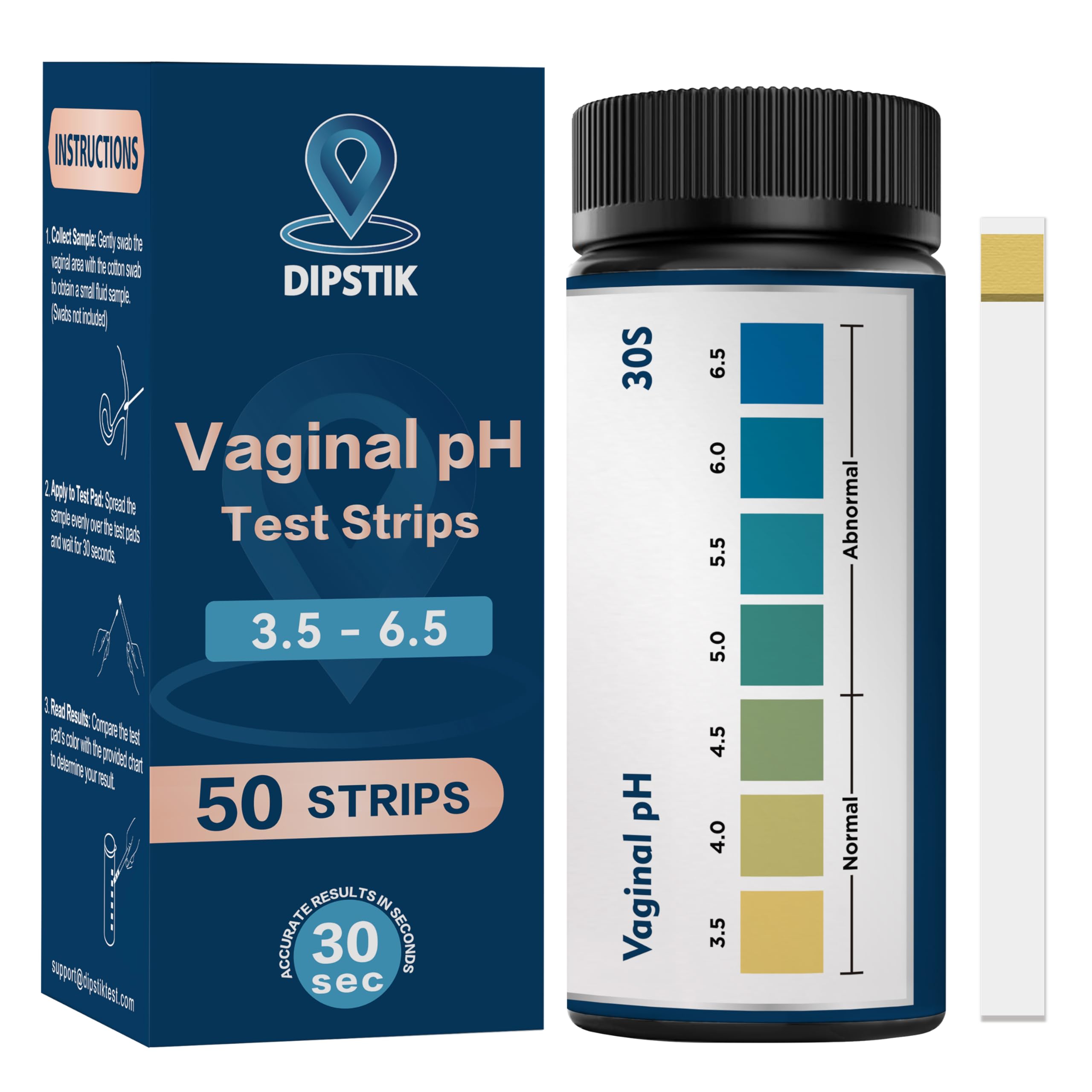 DIPSTIK pH Vaginales pour les Infections Vaginales, kit de test du pH féminin pour femmes souffrant d'infections à levures, kit de test BV à domicile