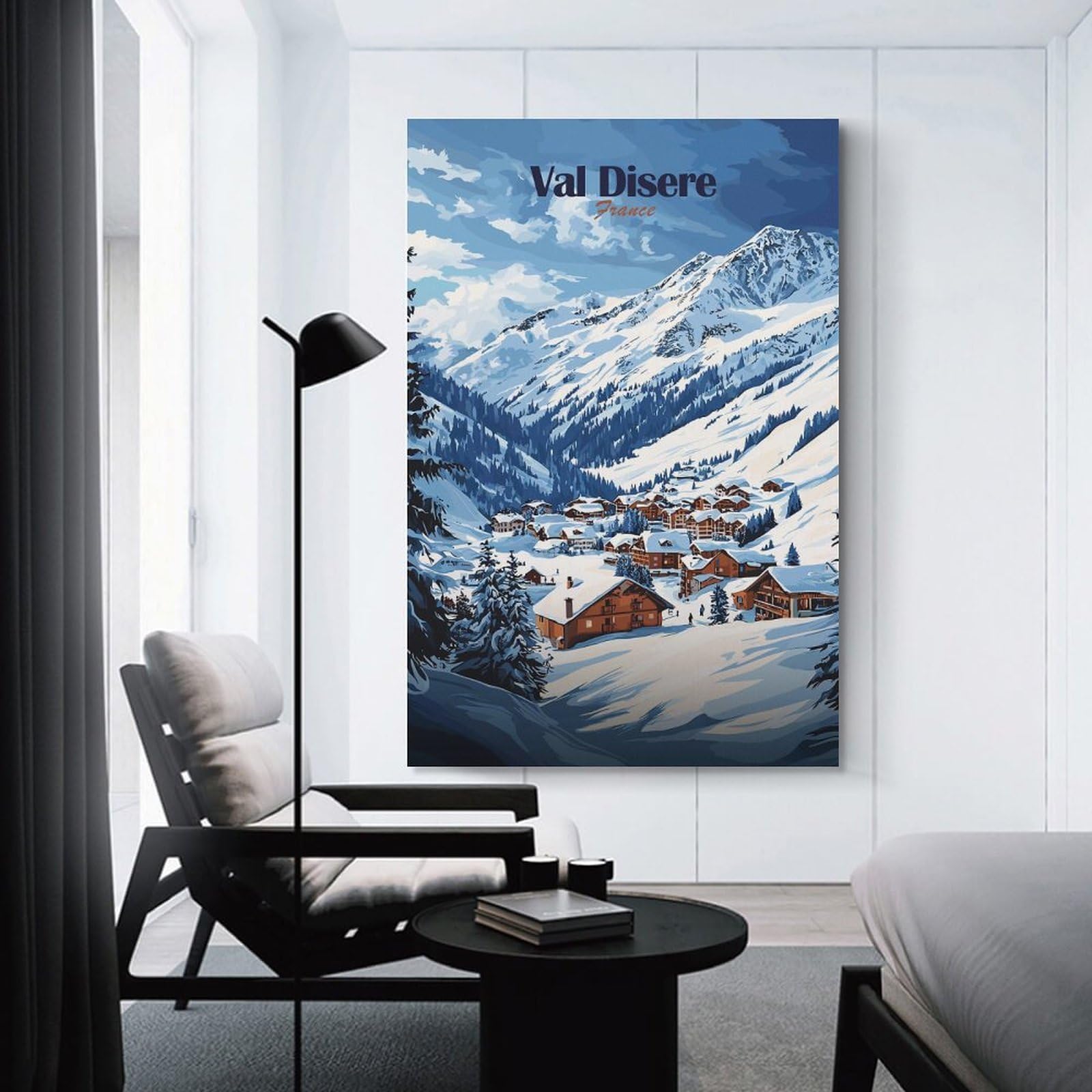 Junmoney Val Disere, France Home Decor Wall Art, 16x24inch(40x60cm), for New Homes, Bedrooms Or Workspaces, Gift Idea for Housewarming And Birthdays
