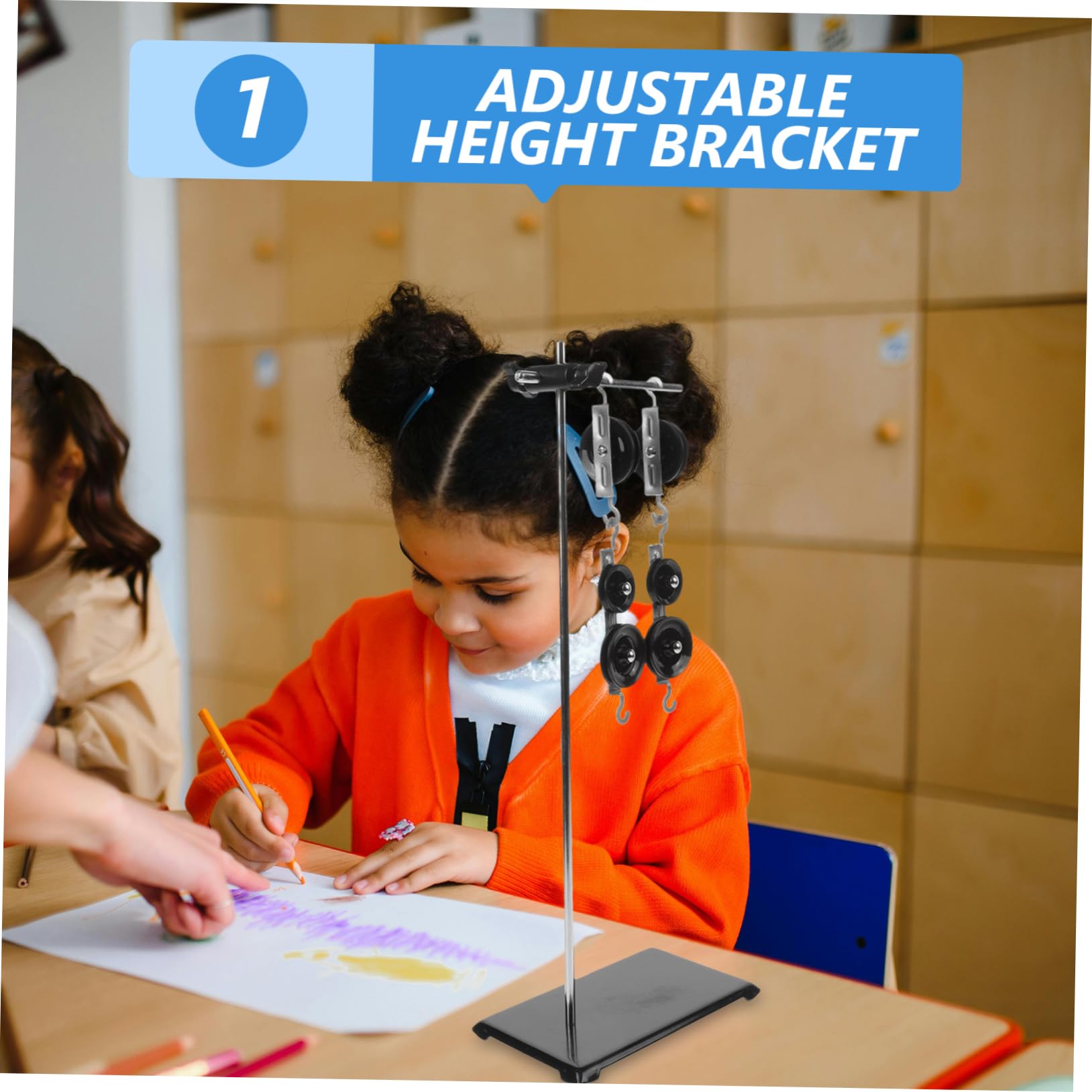 Juego de Poleas Didácticas Soporte Ajustable y Brida de Altura