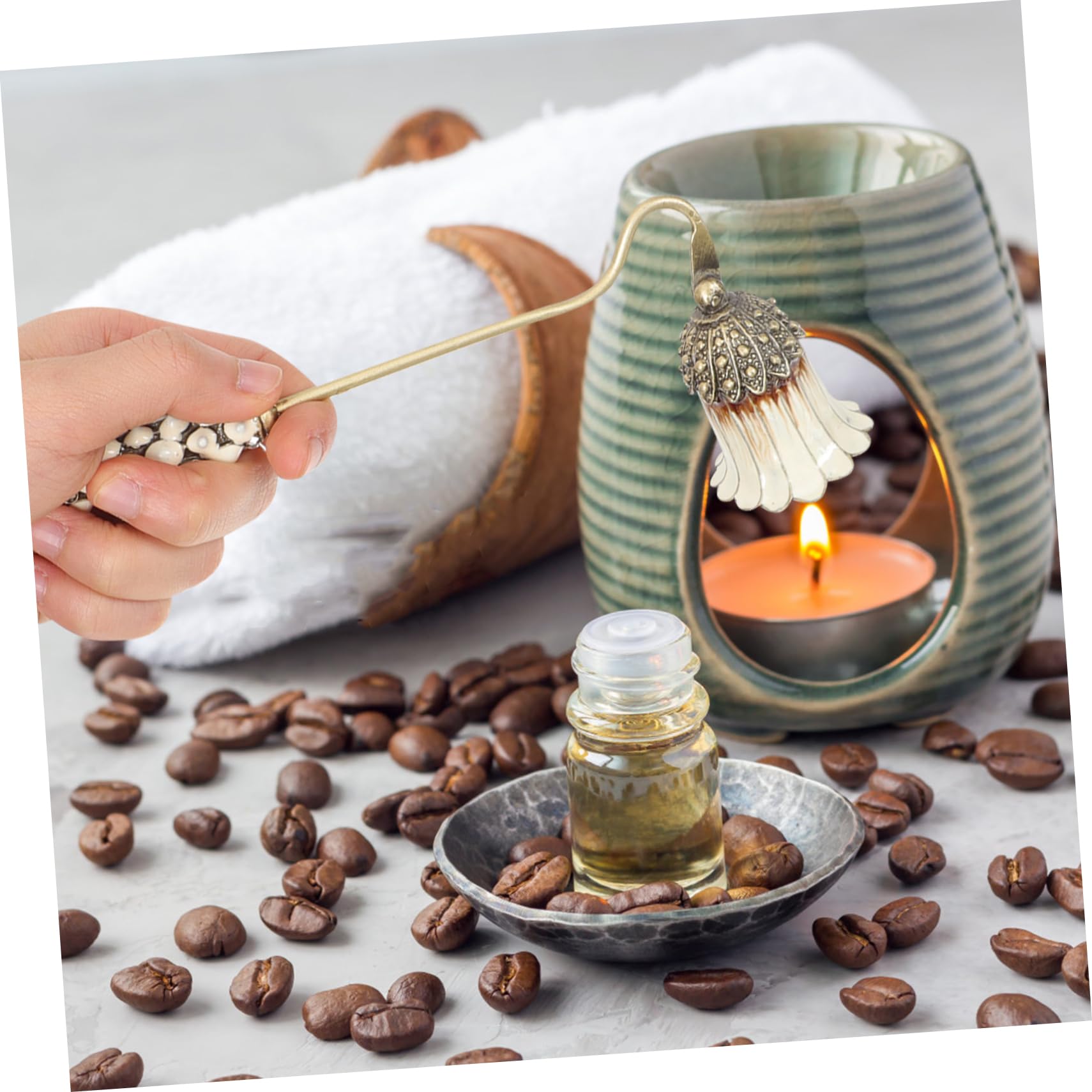 ABOOFAN Candle Wick Snuffer Tool Unique Candle Extinguisher with Long Handle for Safe Use for Scented Tea Light and Aromatherapy Candles Home Supplies